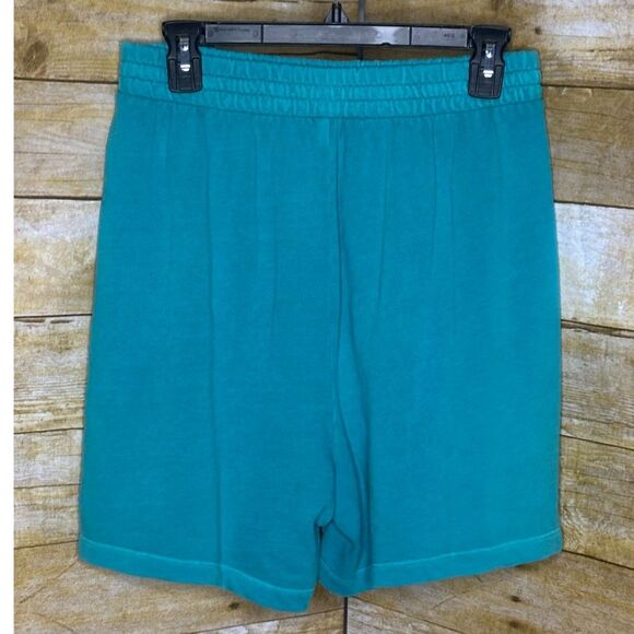 OLD NAVY EXTRA HIGH RISE COMY BLUE WING TEAL TERRY SHORTS MEDIUM - Picture 2 of 2